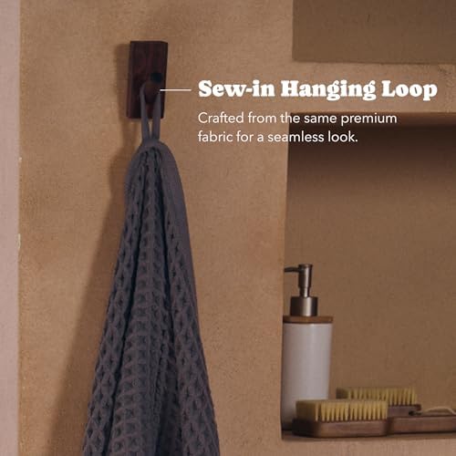Luxury Organic Japanese Cotton Waffle Bath Towel | Thick, Absorbent, Quick Dry Bathroom Towels for Shower, Sauna, Onsen| Hotel & Spa Quality, Gift-Ready (Smoke Grey, Bath Sheet, 67" x 34") - Image 4