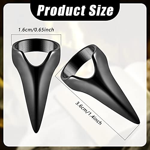 Hicarer 10 Pcs Stitch Braids Tool Metal Finger Rings Hair, Black - Image 2