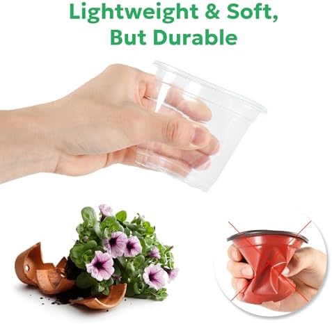 Bluepro Clear Nursery Pots with Drainage Holes, 5 Inch, 30-Pack - Image 4
