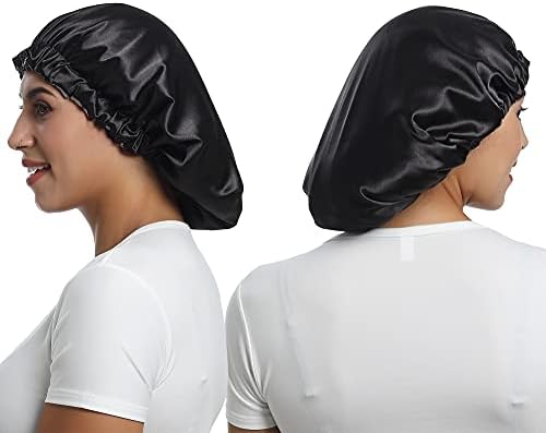Satin Bonnet Silk Sleep Cap,Hair Bonnet for Braids Curly Hair - Image 5