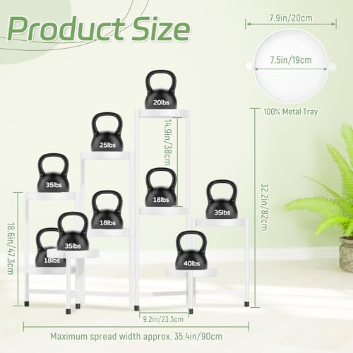 iDavosic.ly Plant Stand Indoor Outdoor, 9 Tier Metal Corner Shelf, White - Image 2