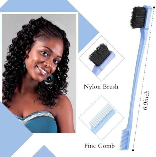 Hair Brush Set with Continuous Spray Bottle，Slick Back Hair Brush Back Brushing, Combing, Slicking Hair (Blue) - Image 5