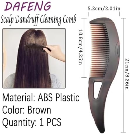 Dandruff Comb with Self-Cleaning Hollow Teeth & Massage Handle Scalp Detox - Image 2