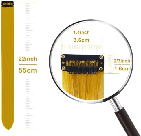 Gold Hair Extensions Clip in Synthetic Colored Hairpieces 14 PCS - Image 3