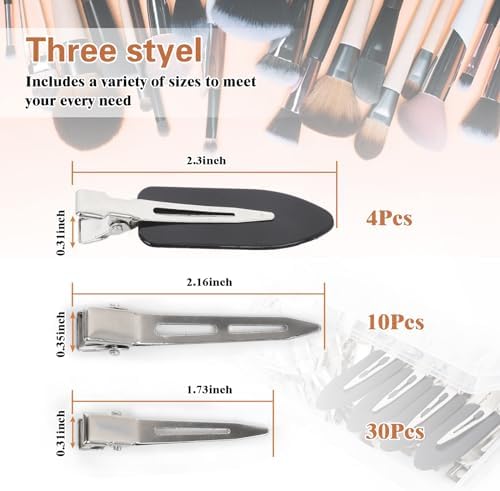 Hair Clips for Women Styling, 44Pcs Metal Duck Billed Pin Curl Clips, Hair Pins, Salon, Makeup, Hair Dyeing, Silver & Black - Image 5
