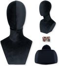 Mannequin Head with Shoulders – Display Model for Wigs, Hats, Jewelry, Sunglasses – Soft Velvet Stand Bust for Store & Home Display (Elegant Black) by Unknown