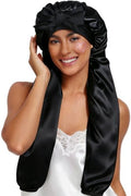 Ababalaya Double Layer Long Satin Silk Feeling Bonnet for Women Sleep Cap by Ababalaya