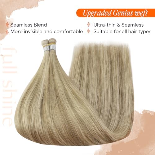 Full Shine Hand Tied Weft Human Hair Sew In Extensions 22 Inch 80g - Image 5