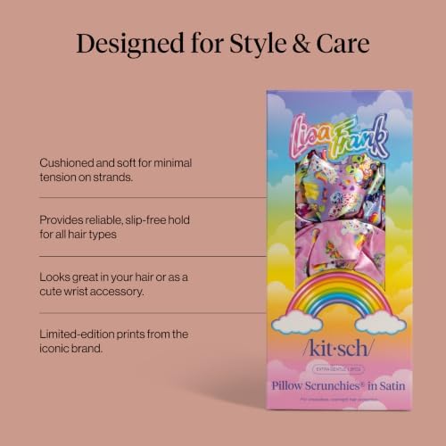 Lisa Frank x Kitsch Pillow Satin Scrunchies for Women - 2pcs - Image 5