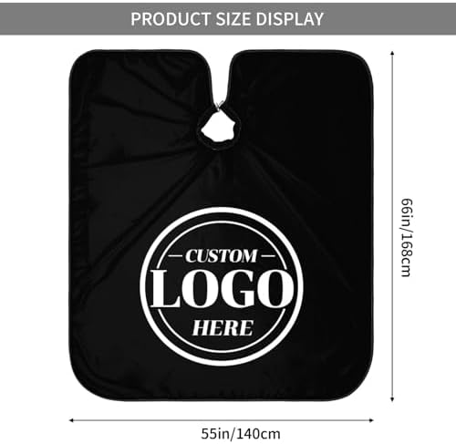 55x66in Black Custom Barber Cape, Personalized Designer Barber Cape for Salon, Gifts for Birthday Christmas - Image 3