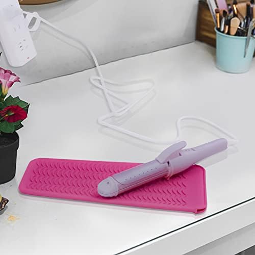 Silicone Heat Resistant Mat Pouch for Hair Straightener,Curling Iron, Pink - Image 5