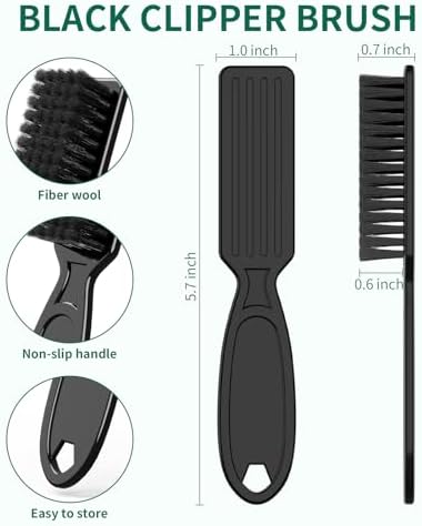 8 Pcs Barber Clipper Brush Blade Trimmer Cleaning Brush Set Duster Manicure Nylon Brush Hair Styling Tool (Black) - Image 2