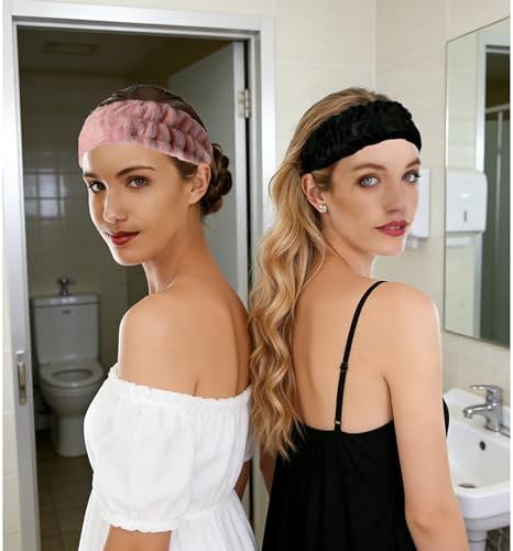 3 Pack Microfiber Towel Headbands for Women & Girls, Soft Facial Hair band for Washing Face, Makeup, Spa & Skincare, Elastic Adjustable Fash Wash Headbands - Image 6