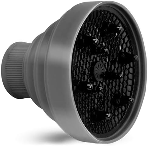 Universal Collapsible Hair Dryer Diffuser Attachment-Foldable Portable Travel and Easy Storage Hair Diffuser Fit Most Hair Dryers with Nozzle Diameter D-1.575Inch to 1.968 Inch (4-5cm) - Grey - Image 2