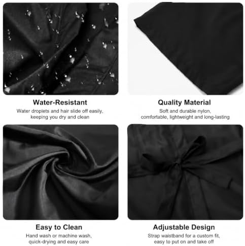 WUWEOT 4 Pack Salon Client Gown Robes Cape, Waterproof Hair Dye Cape, 43 Inch Long Black Soft Kimono Style Barber Smock for Hair Stylist with Adjustable Tie to Hair Cutting, Hair Coloring - Image 7
