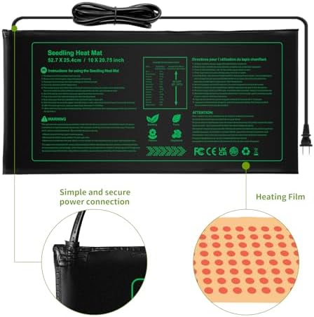 NAMOTEK 2 Pack Seedling Heat Mat, Durable Waterproof Seed Germination Heating Mat, Warm Hydroponic Plant Heating Pad - Image 2