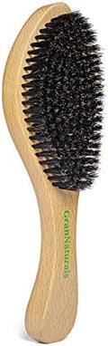 GranNaturals Medium Wave Brush & Smoothing Hair Brush - Curved Boar Bristle Hairbrush for 360 Waves & Slick Back Brush by GranNaturals