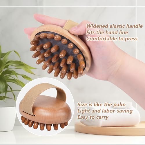 OWIIZI Wooden Scalp Brush Massage Body Tools, Wood Massager for Head Hair Growth Belly Fat Cellulite Multi Functional Air Cushion Massager for Men Women Elder - Image 5
