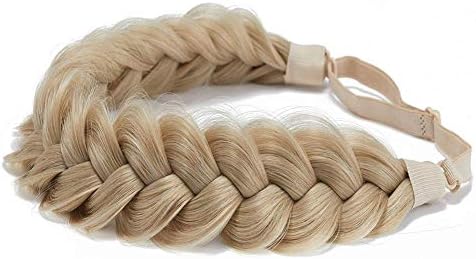 Synthetic Hair Braided Headband Classic Wide Strands Wedding Disorderly Fluffy Braids Wig Band Women Beauty Accessory by TOECWEGR