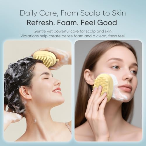 EKZ Vibrating Silicone Scalp Massager Shampoo Brush, Electric Hair Scrubber - Image 5