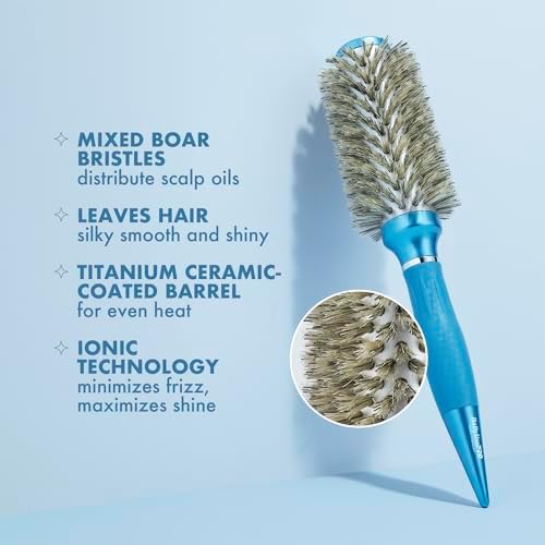 BaBylissPRO Nano Titanium 1.3" Boar Bristle Round Hair Brush – Professional Styling Brush for Shine & Smoothness – Thick and Textured Hair for Silky, Frizz-Free Shine - Image 5