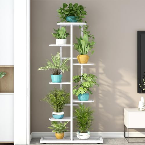 LINZINAR 7 Tier Plant Stand Indoor Outdoor Metal Flower Pot Display Shelf - Image 3