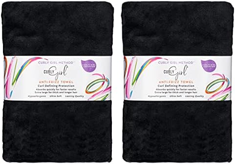 Curly Girl 2 Pack Microfiber Curl Hair Drying Towel, Anti-Frizz, Super Absorbent, Fast Drying Towel for Curls by CURLYGIRL