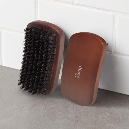 Diane Reinforced Boar Bristle Curved Military Wave Brush for Men and Barbers – Medium Bristles for Thick and Curly Hair – Use for Detangling, Smoothing, Wave Styles, Restore Shine and Texture - Image 3