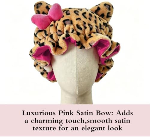 Satin Lined Sleep Bonnet for Women, Teddy Plush Hair Bonnet, Silk Wrap for Curly & Braided Hair, Anti-Frizz Night Cap - Image 5
