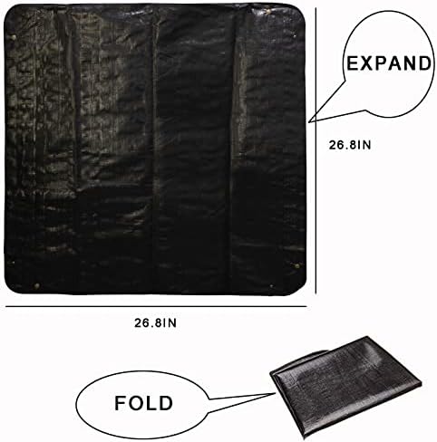 BIUWING 2PCS Indoor Plant Transplanting Repotting Mat Foldable Garden Work Cloth Waterproof Thicken Gardening Mat, Black (26.8" x 26.8") - Image 4