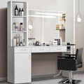 4ever2buy Salon Stations for Hair Stylist, White Barber Hair Salon Station by 4ever2buy