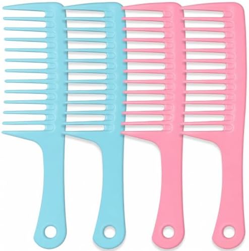 4PCS Wide Tooth Comb, Large Hair Detangling Comb for Curly, Wet, Long Hair by MODENGKONGJIAN