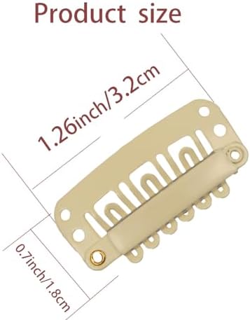 20 Pieces Hair Extension Clips, Beige Wig Clip with Needles and Threads Set - Image 2