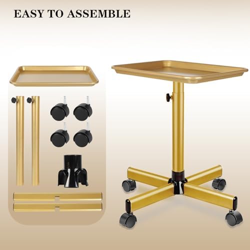 Salon Tray, Gold Salon Rolling Tray, Salon Tray Cart on Wheels - Image 7