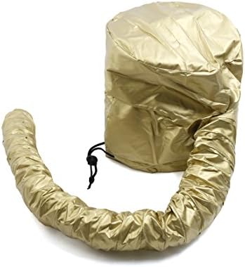 Ruilogod Gold Tone Polyester Portable Hair Drying Styling Soft Bonnet Hood Blow Dryer Connect Cap (id: ce2 edc 0a0 01c 8cd - Image 3