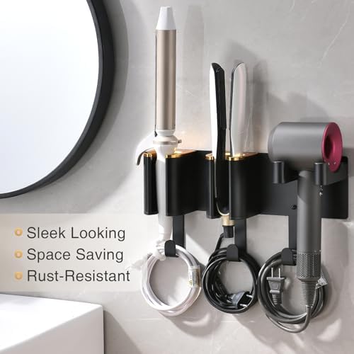Wall Mount Hair Tool Organizer, Hair Dryer and Curling Iron Holder - Image 5