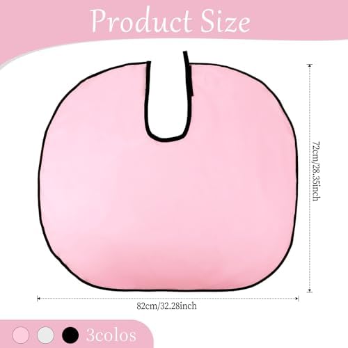 3PCS Makeup Capes Waterproof Medium Length Barber Cape，Salon Cape with Adjustable Neckline for Makeup Artist Hair Salon (Black, White and Pink) - Image 2