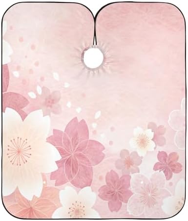 Blueangle Cherry Blossom Barber Cape Waterproof Salon Hairdresser Cape with Adjustable Snap Closure, Perfect for for Men Salon and Home Use by Blueangle
