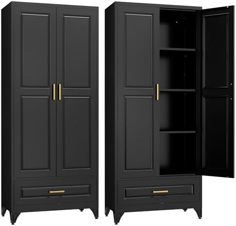 SteeLoong 75" Metal Storage Cabinet with Doors and 3 Adjustable Shelves by Steeloong