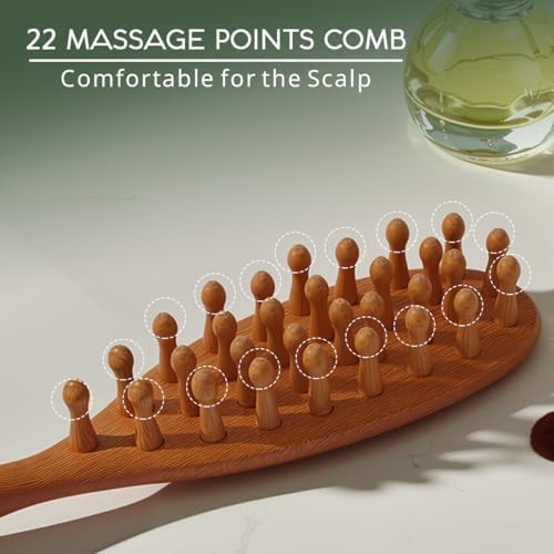 Wooden Scalp Massage Comb - Sandalwood Head Massager Tool, Gua Sha Brush for Women Men Hair Growth - Image 5