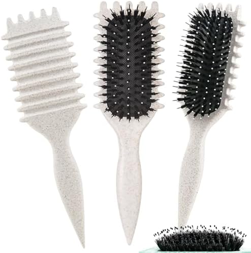1 PCS Curly Hair Brush, Curl Defining Brush (Beige) - Image 2