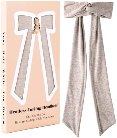 2-in-1 Heatless Curling Headband for Women & Flexible Curling Rods for Heatless Curls Overnight Heatless Hair Curlers No Heat Damage, Stretchy Fabric Headbands for Curly Long Hair, Sleep Gym Workout by Unknown