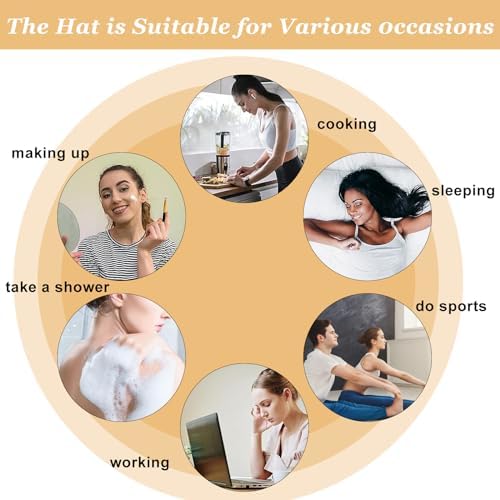 4PCS Silk Hair Bonnet for Sleeping,Hair Wrap Satin Bonnets Shower Cap for Black Women Men, Elastic Wide Band Hair Bonnet Cap for Sleeping Curly Hair(Black & Wine Red & Purple Print & Leopard Pattern) - Image 5