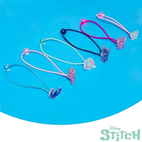 LUV HER Disney Lilo & Stitch Elastic Hair Ties for Girls - Multicolored, Durable Elastic - Pack of 6 - Ideal Hair Accessories for Ponytails & Buns, Ages 3+ - Image 3