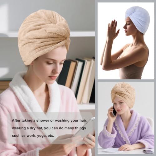 Microfiber Hair Drying Towel Wrap,Hair Turbans Towel for Wet Hair - Image 6