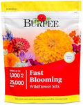 Burpee Fast Blooming 25,000 Non-GMO Planting, 1 Bag Easy Grow Wildflower Seed Mix Contains 14 Flower Varieties for Home Garden by Burpee