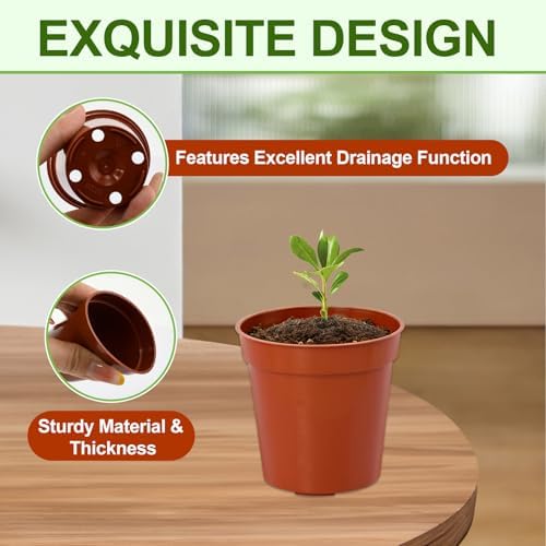 120 Pcs 2 Inch Red Mini Nursery Pots, Seedling Pots with Drainage Holes - Image 4