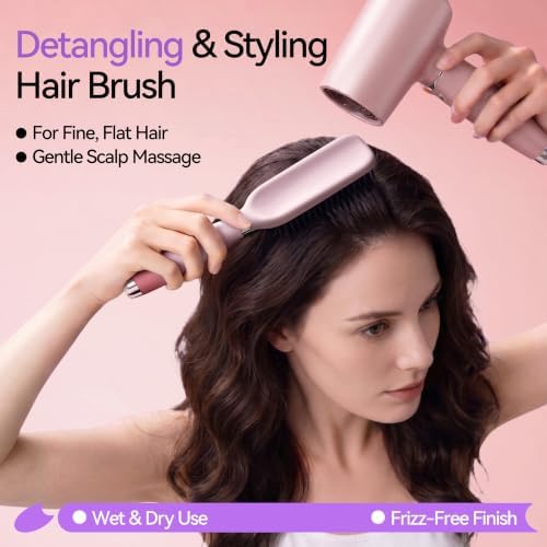 Detangling & Styling Hair Brush for Women Men, Wet& Dry Detangler Hairbrush - Image 5