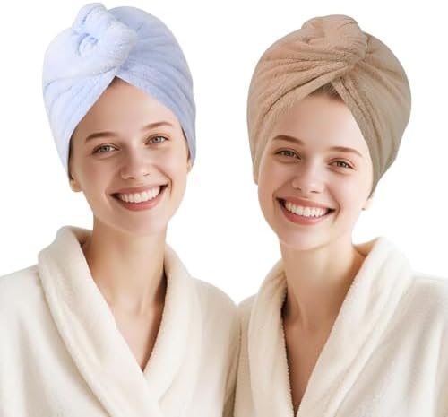 Microfiber Hair Drying Towel Wrap,Hair Turbans Towel for Wet Hair - Image 2