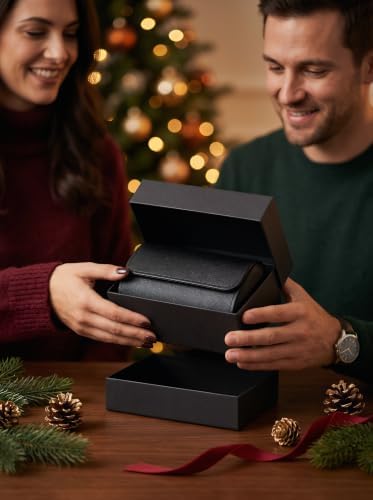 MR.OKAY 2 Watch Travel Case- Classic Leather Watch Case With Superb Texture.Portable Watch Roll Or Organizer For Storage And Display. Best Travel Gift for Men,All Handcrafted By Artisans. - Image 2
